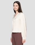 Connexion Viscosa Slim Fit Blouse V Neck Wanita