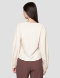 Connexion Viscosa Slim Fit Blouse V Neck Wanita