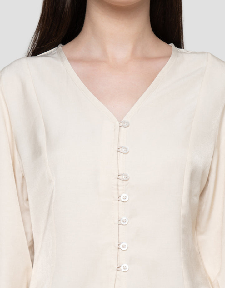Connexion Viscosa Slim Fit Blouse V Neck Wanita