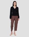 Connexion Viscosa Slim Fit Blouse V Neck Wanita