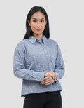 Connexion Cropped Yarndyed With Double Pocket Kemeja Wanita