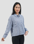 Connexion Cropped Yarndyed With Double Pocket Kemeja Wanita