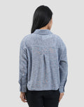 Connexion Cropped Yarndyed With Double Pocket Kemeja Wanita