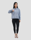 Connexion Cropped Yarndyed With Double Pocket Kemeja Wanita