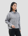 Connexion Cropped Yarndyed With Double Pocket Kemeja Wanita