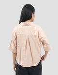 Connexion Textured Linen Double Pocket Kemeja Wanita