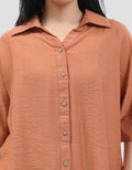 Connexion Textured Linen Double Pocket Kemeja Wanita
