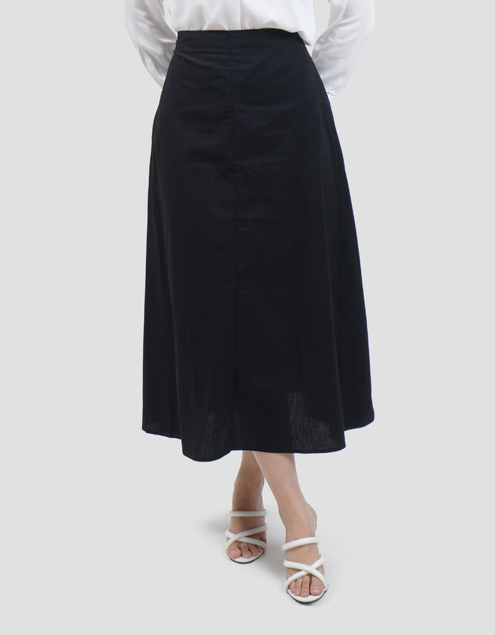 Connexion Full Crcle Gingham Ctn Side Zip Rok Maxi Wanita