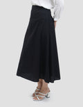 Connexion Full Crcle Gingham Ctn Side Zip Rok Maxi Wanita