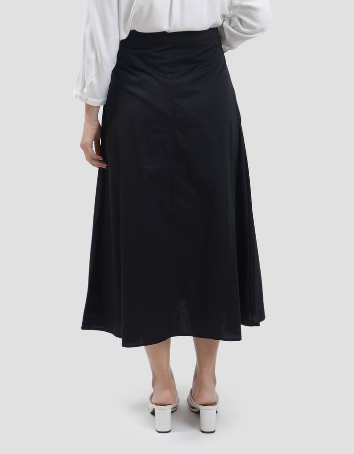 Connexion Full Crcle Gingham Ctn Side Zip Rok Maxi Wanita