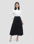 Connexion Full Crcle Gingham Ctn Side Zip Rok Maxi Wanita