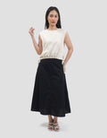 Connexion Cropped Full Embrodiery Drawstring Blouse Wanita