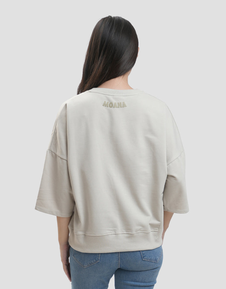 Disney Print Pocket Moana Sweatshirt Wanita