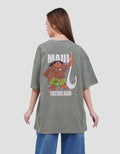 Disney Print Wash Moana Kaos Oversize Wanita