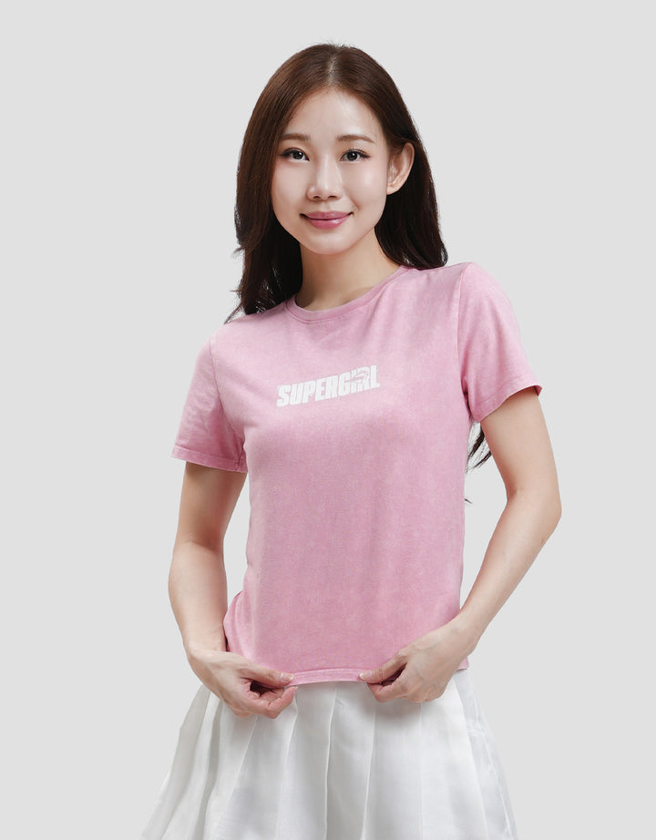 Nevada Print Wash Super Girl Wb Kaos Wanita