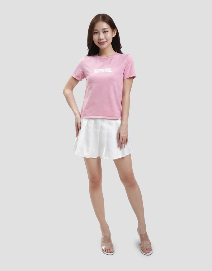 Nevada Print Wash Super Girl Wb Kaos Wanita