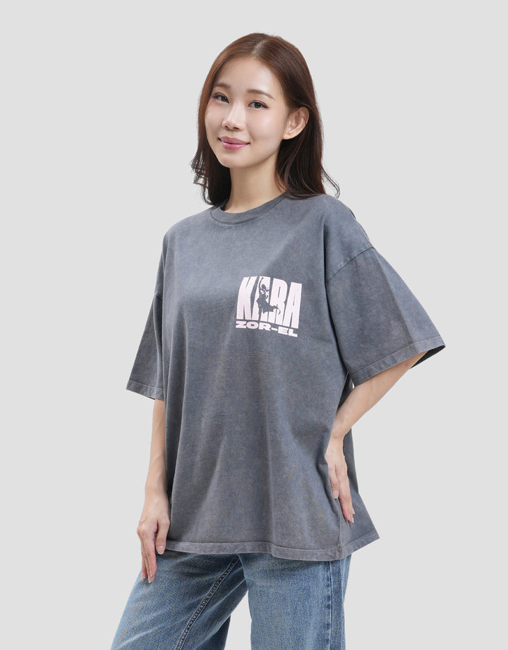 Nevada Print Wash Super Girl Wb Kaos Oversize Wanita