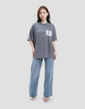 Nevada Print Wash Super Girl Wb Kaos Oversize Wanita