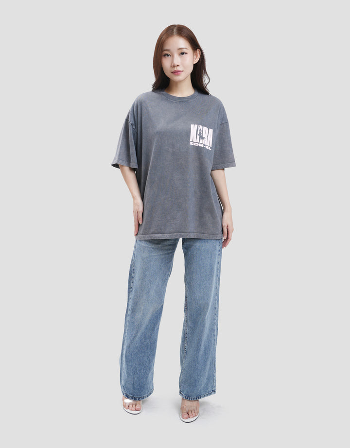 Nevada Print Wash Super Girl Wb Kaos Oversize Wanita