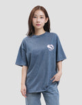 Nevada Print Wash Super Girl Wb Kaos Oversize Lengan Pendek Wanita