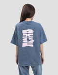 Nevada Print Wash Super Girl Wb Kaos Oversize Lengan Pendek Wanita