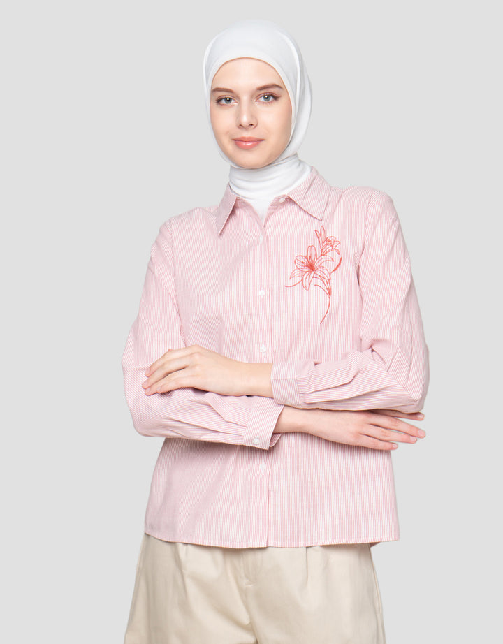 Annisa With Flower Embroidery Kemeja Wanita