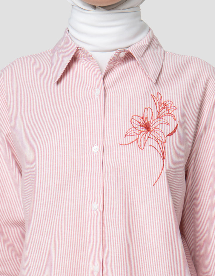 Annisa With Flower Embroidery Kemeja Wanita