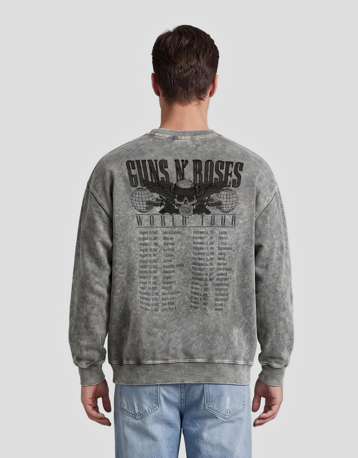 Nevada Universal Music Boxy Fit Guns & Roses Washing Sweater Pria