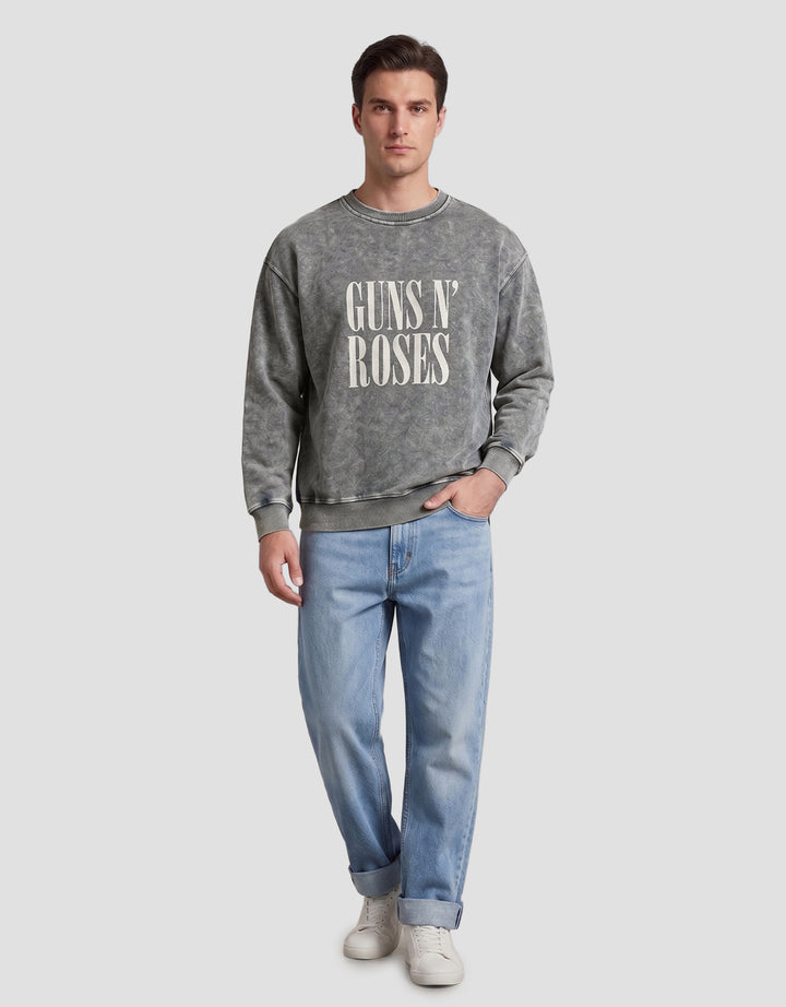Nevada Universal Music Boxy Fit Guns & Roses Washing Sweater Pria