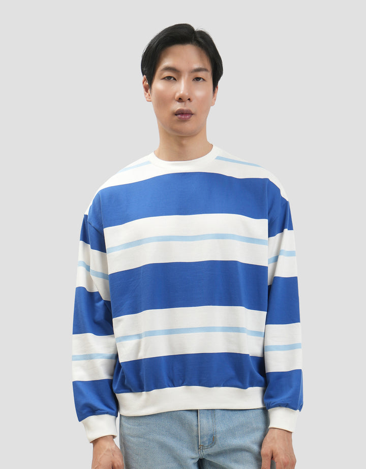 Nevada Boxy Fit Yarn Dyed Variation Stripes Sweater Pria
