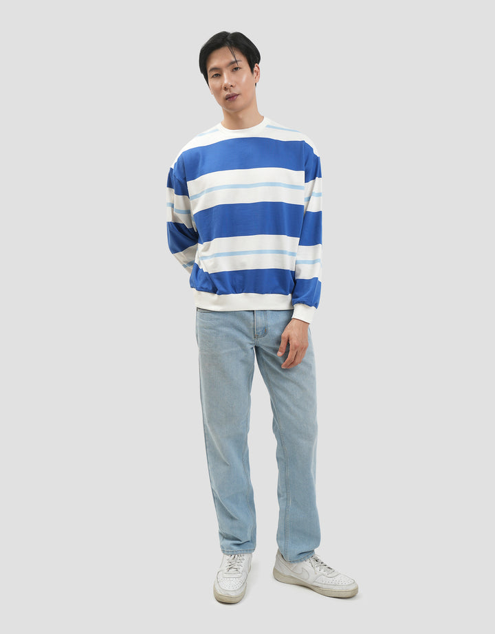 Nevada Boxy Fit Yarn Dyed Variation Stripes Sweater Pria