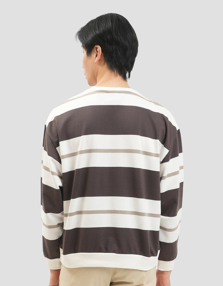 Nevada Boxy Fit Yarn Dyed Variation Stripes Sweater Pria