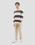Nevada Boxy Fit Yarn Dyed Variation Stripes Sweater Pria
