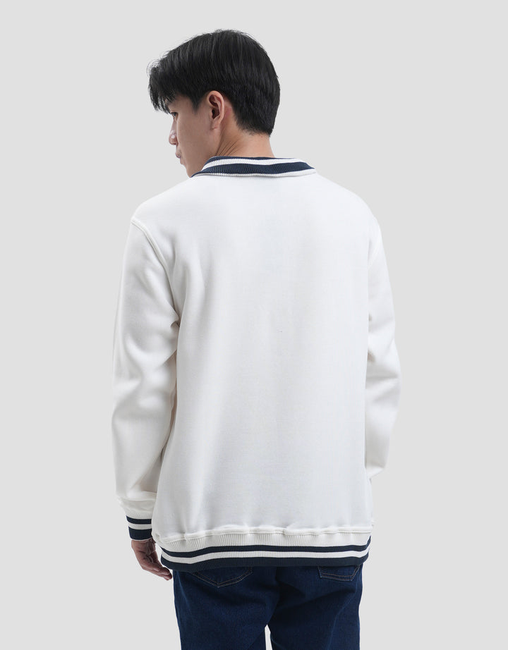 Nevada Half Zipper Regular Fit With Wording Embro Sweater Pria