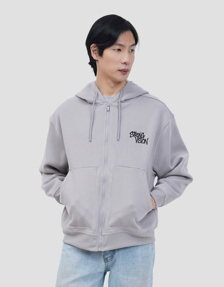 NEVADA HOODIE BOXY FIT GRAFFITI BACKPRINT FLEECE JAKET PRIA