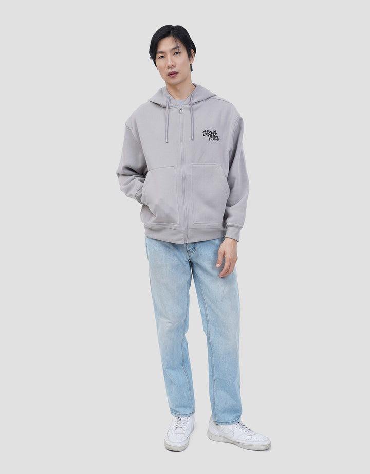NEVADA HOODIE BOXY FIT GRAFFITI BACKPRINT FLEECE JAKET PRIA