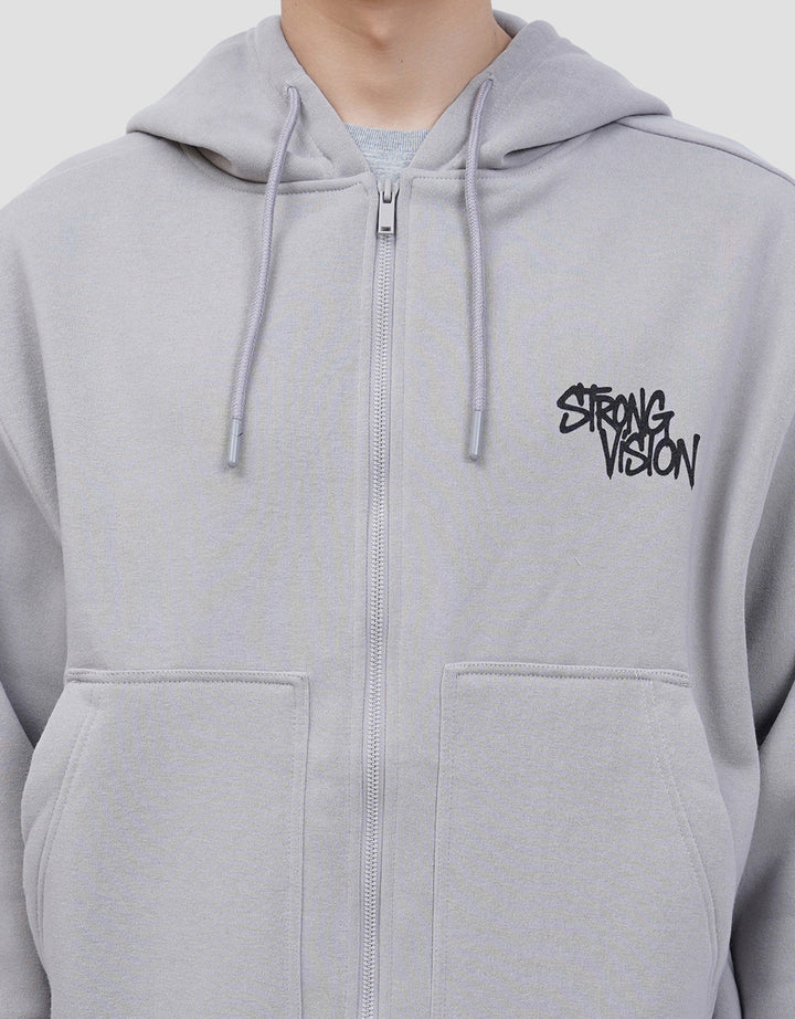 NEVADA HOODIE BOXY FIT GRAFFITI BACKPRINT FLEECE JAKET PRIA