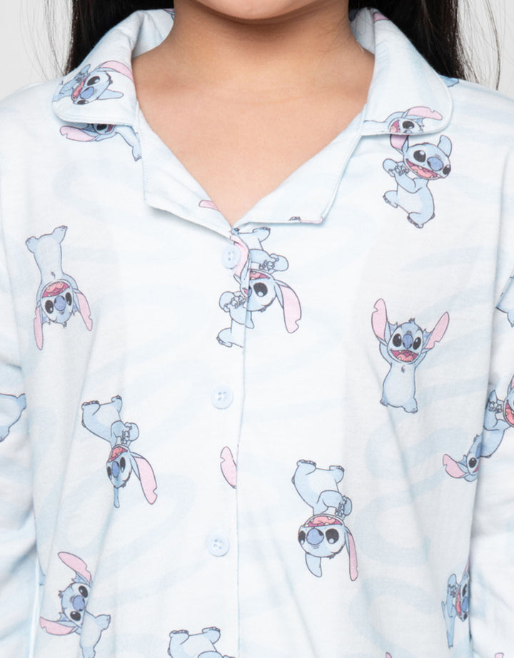 Disney Stitch Print Setelan Piyama Anak Perempuan