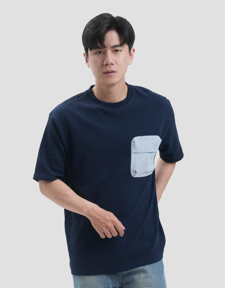 Suko Waffle Kaos Pocket Timbul Kaos Oversize Pria