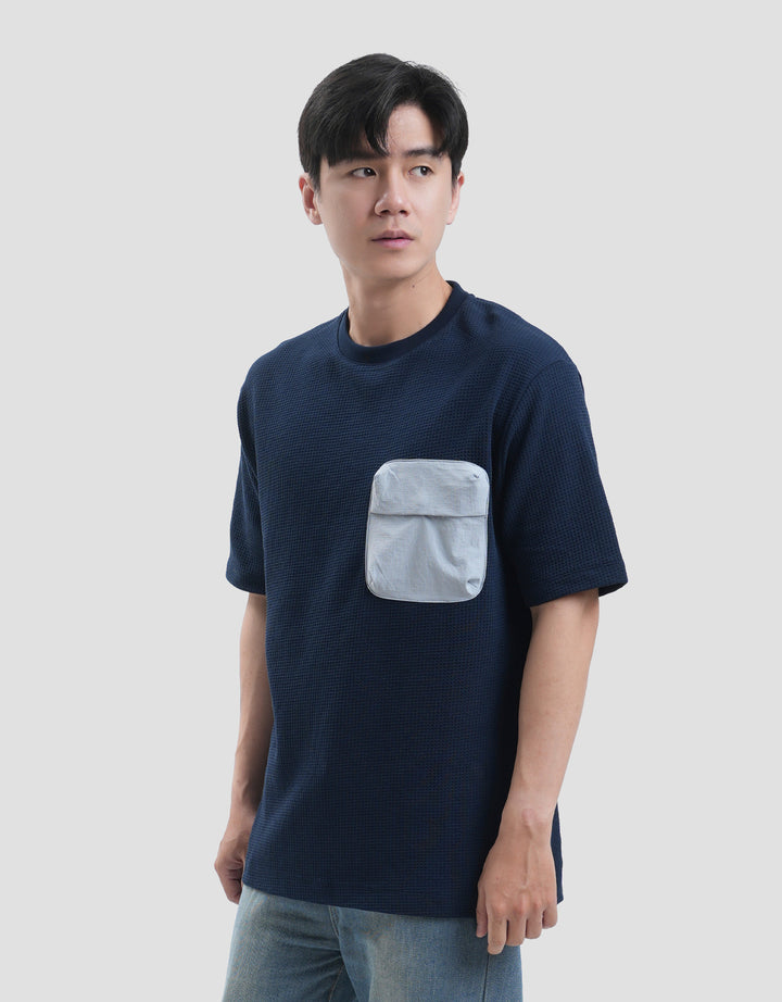 Suko Waffle Kaos Pocket Timbul Kaos Oversize Pria