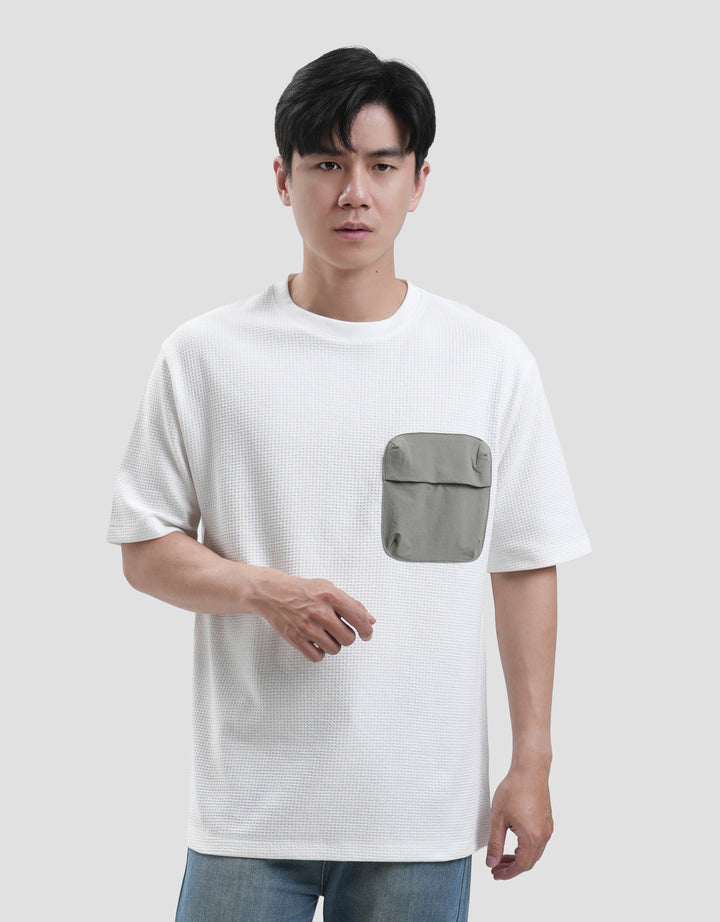 Suko Waffle Kaos Pocket Timbul Kaos Oversize Pria