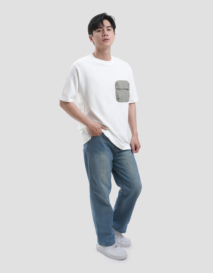 Suko Waffle Kaos Pocket Timbul Kaos Oversize Pria