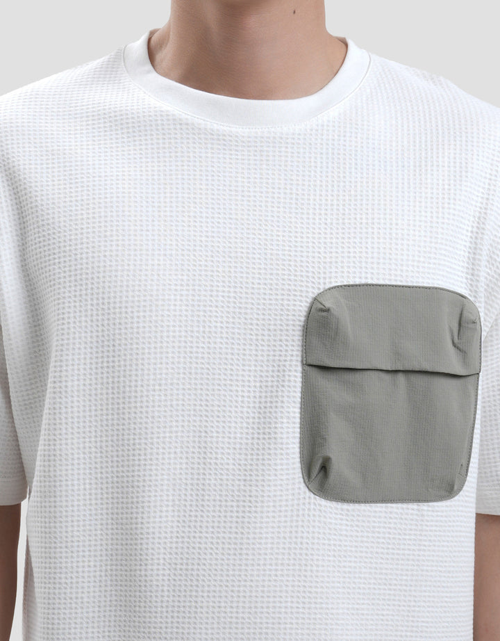 Suko Waffle Kaos Pocket Timbul Kaos Oversize Pria