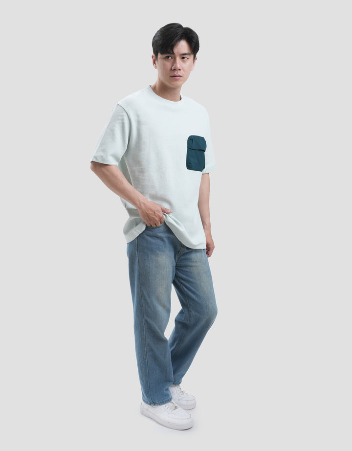 Suko Waffle Kaos Pocket Timbul Kaos Oversize Pria