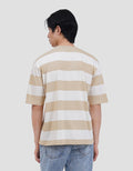 Suko Rugby Stripe Kerah Bulat Lengan Pendek Kaos Oversize Pria