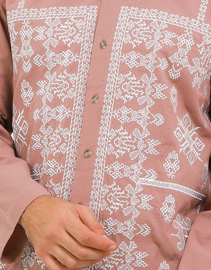 Intresse Petit Point Baju Koko Lengan Panjang Pria