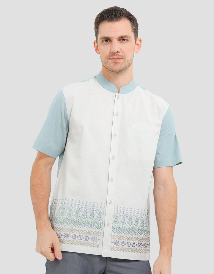 Al Mustika Lancelot Baju Koko Lengan Pendek Pria