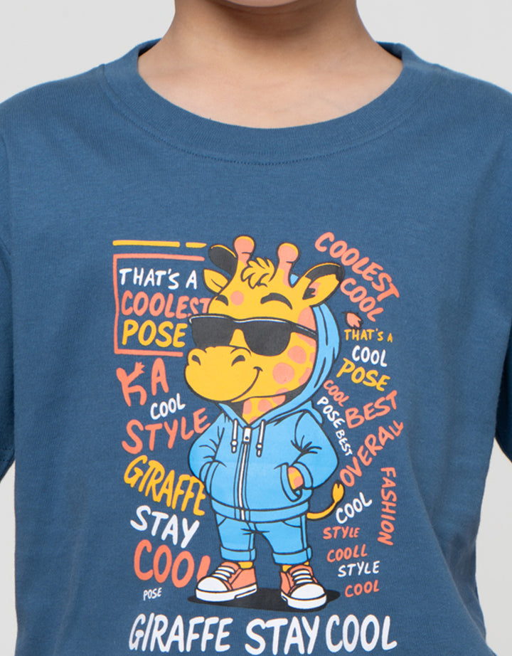 MxM Little M Giraffe Stay Cool Print Kaos Anak Laki-laki