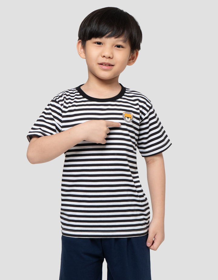 MxM Little M Stripe Print Kaos Anak Laki-laki