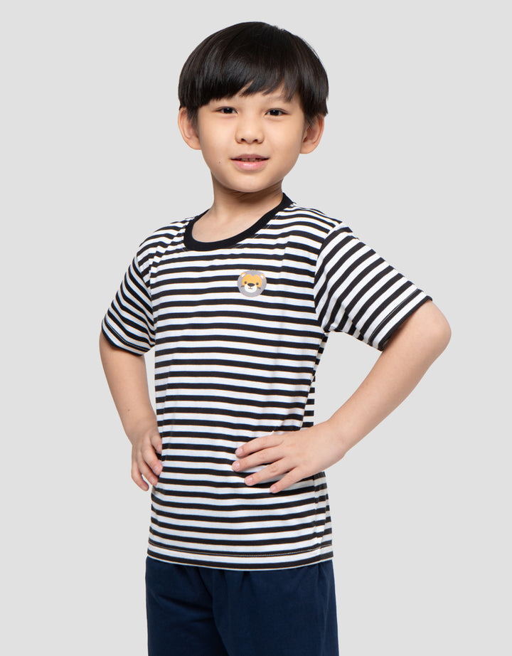 MxM Little M Stripe Print Kaos Anak Laki-laki